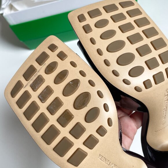 Bottega Veneta Stretch Gloss Sandals Leather Mule Oxide EU 37 US 7 NEW - Picture 9 of 15